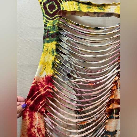 ⚪️ Love an Multicolor Tie-Dye High-Low Top Size XL Fun Festival Hippie Boho - Picture 4 of 9